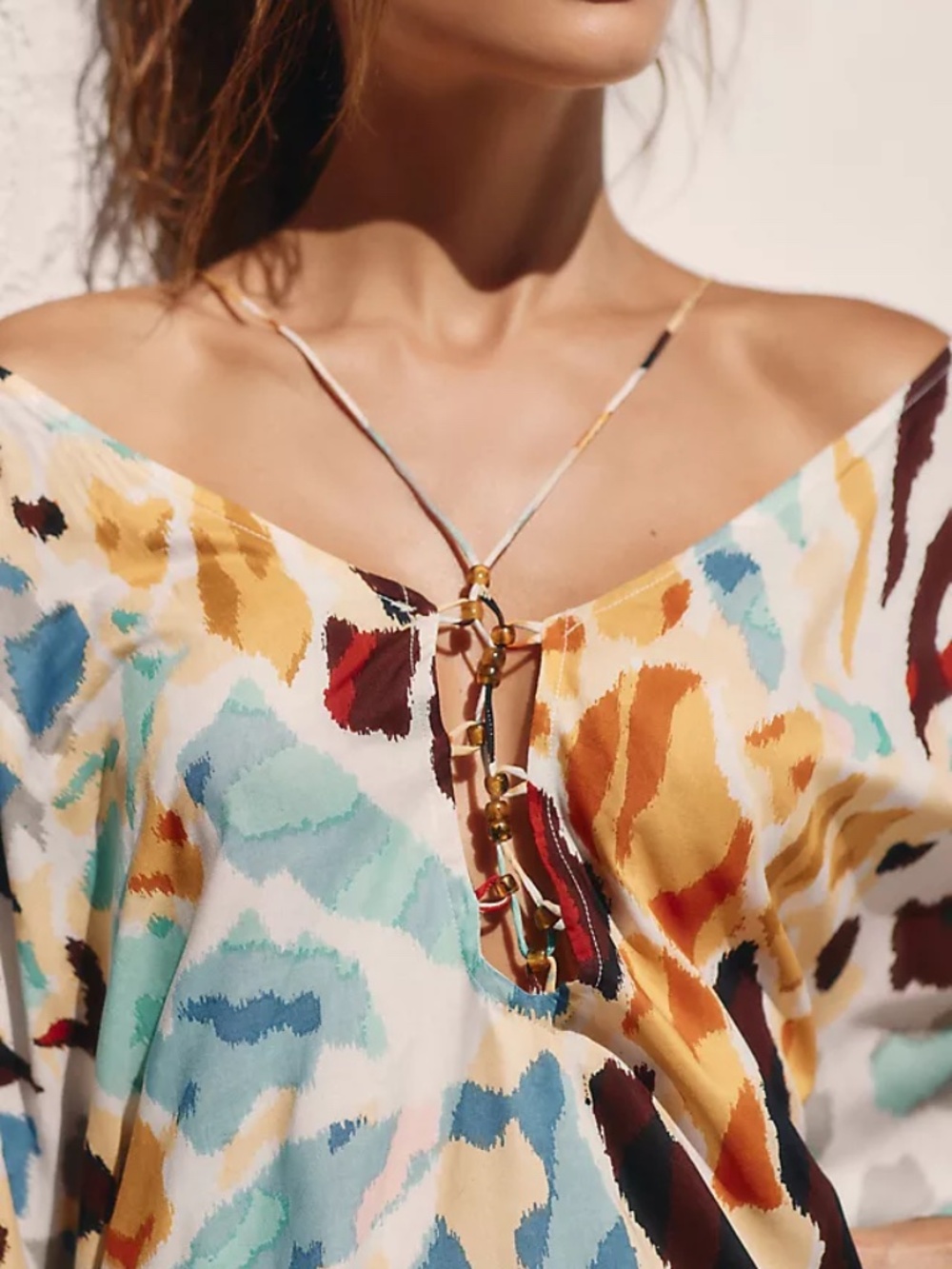 NWT By Anthropologie Printed Beach Cover Up Dress | Swim Coverup - Picture 3 of 7